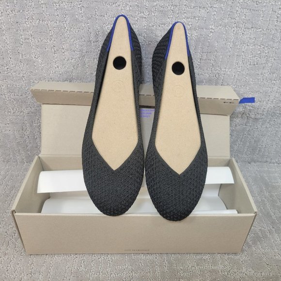 Rothy's The Flat Women's Size US 8.5 Black Solid Knit Textured Slip On Shoes - Picture 1 of 10